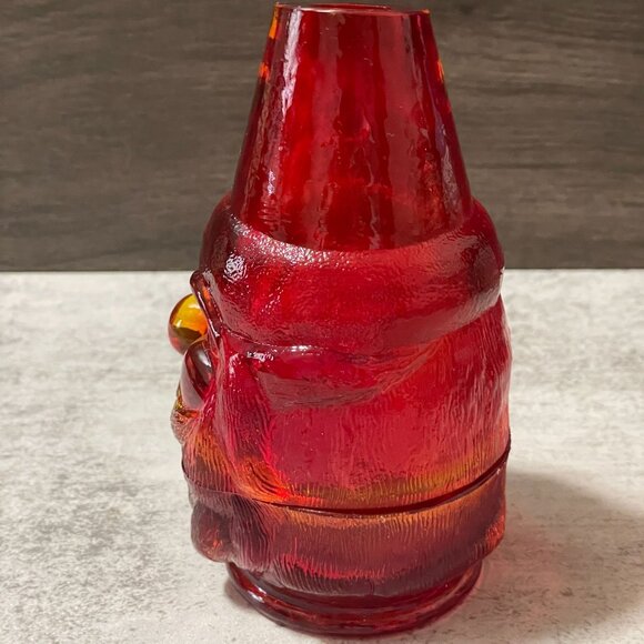 Vintage Fenton 5.5" Santa Figural 2-Piece Fairy Light Red Amberina Glass 1969-79 - Picture 3 of 9